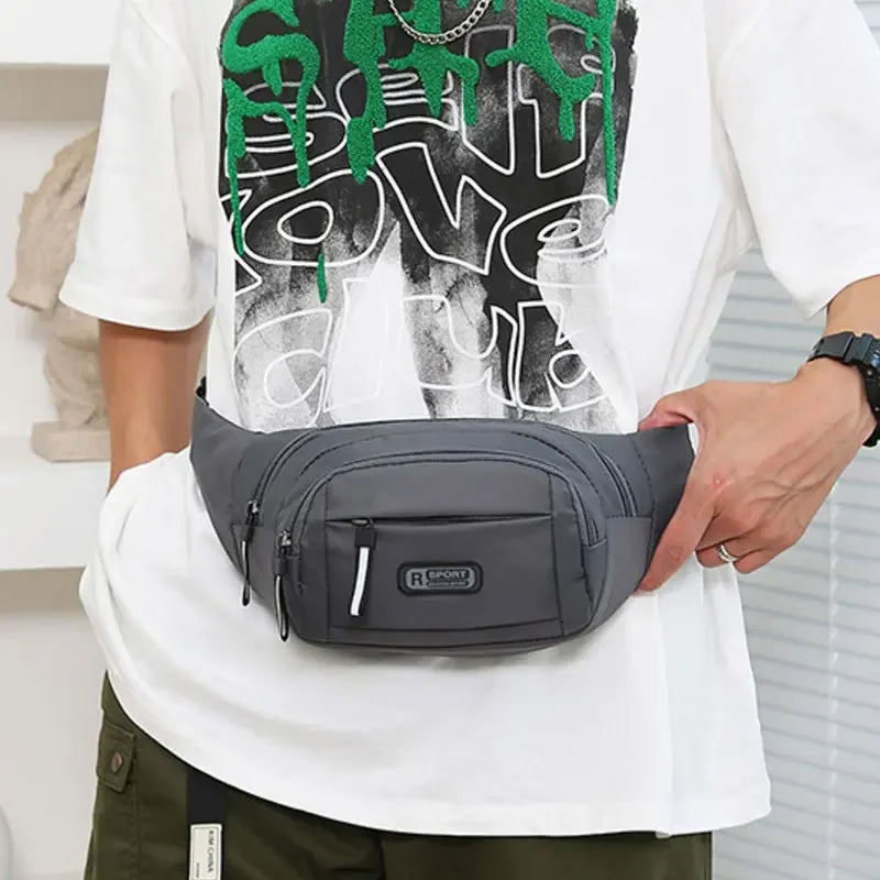 Men Canvas Fit Waistpack Mobile Fanny Waist Packs Men's Sports Outdoor Leisure Running
