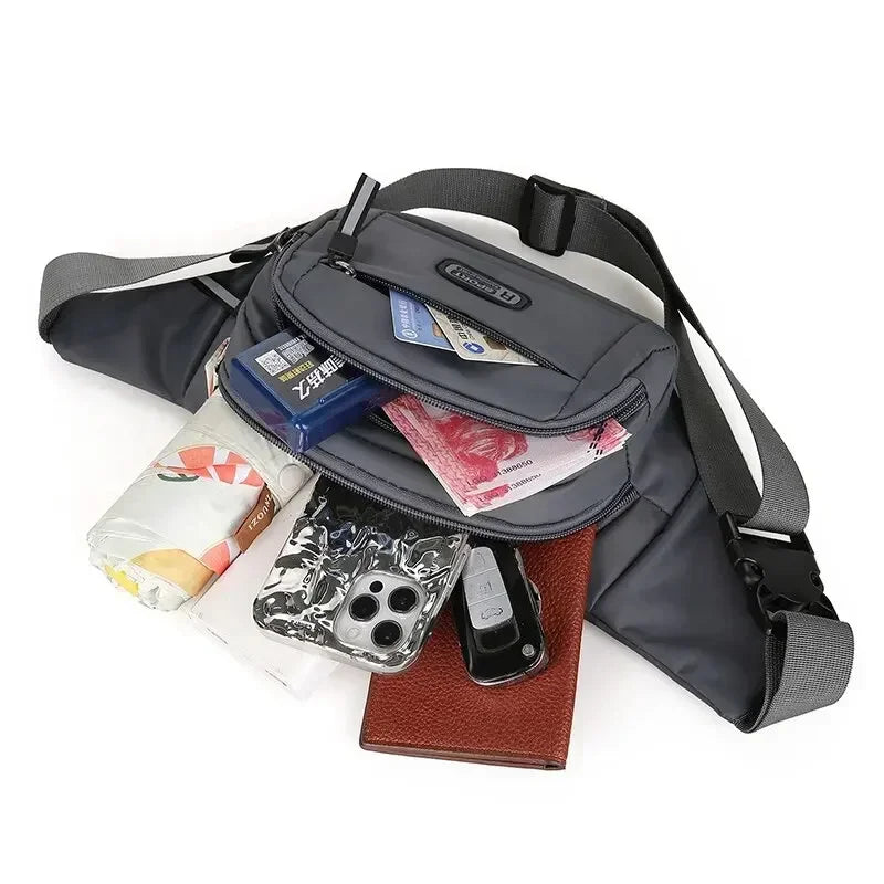 Men Canvas Fit Waistpack Mobile Fanny Waist Packs Men's Sports Outdoor Leisure Running