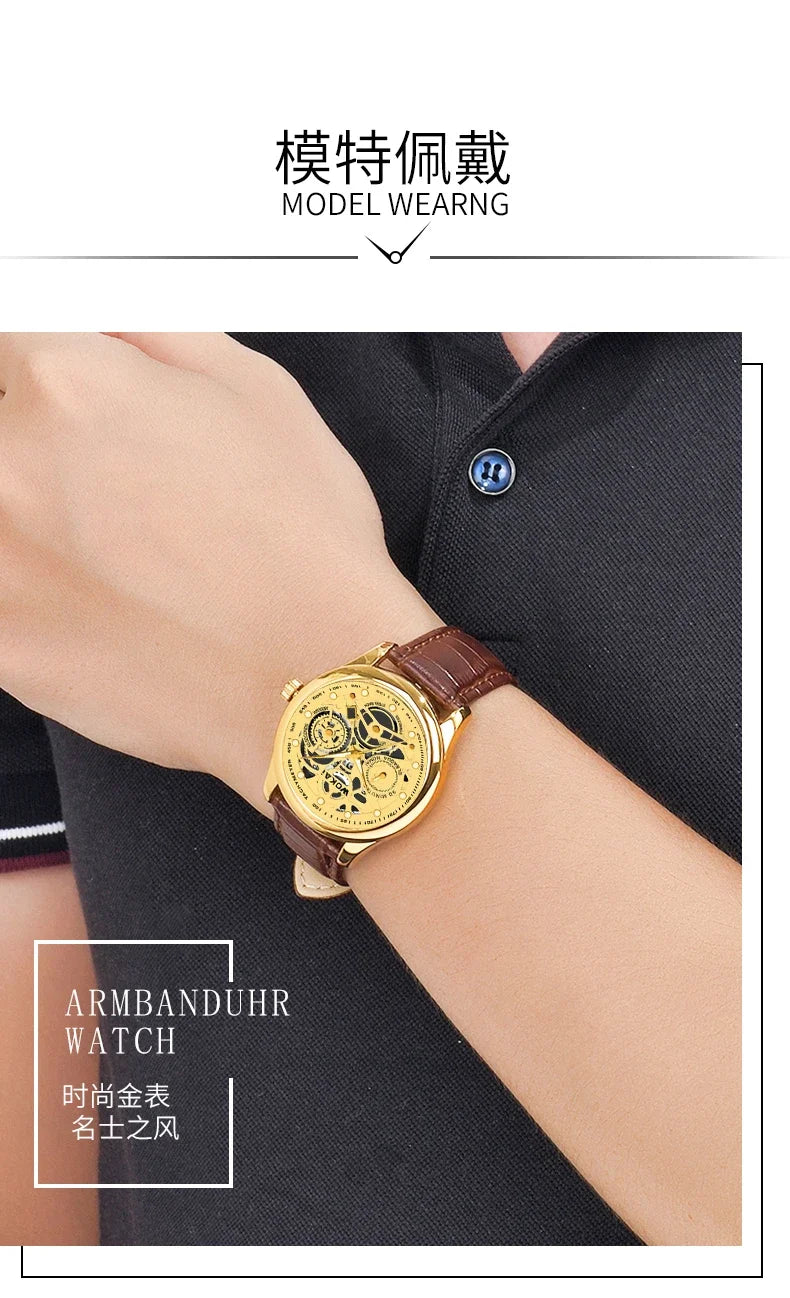 Leather Business Quartz Sports Watchs Business Watchs Quartz Sports Watch Leisure Belt
