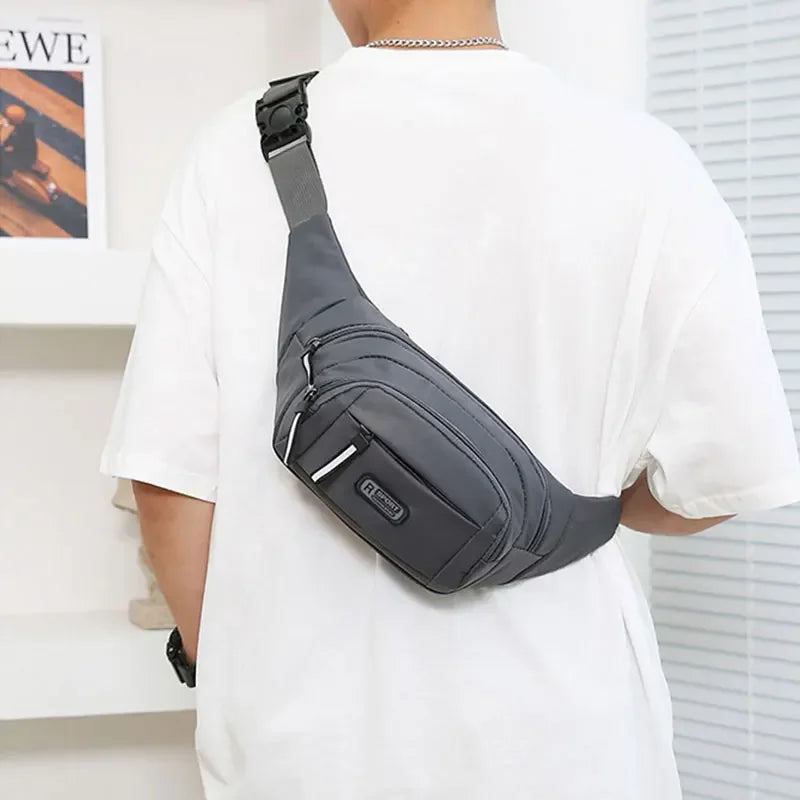 Men Canvas Fit Waistpack Mobile Fanny Waist Packs Men's Sports Outdoor Leisure Running