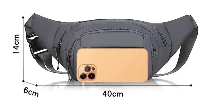 Men Canvas Fit Waistpack Mobile Fanny Waist Packs Men's Sports Outdoor Leisure Running