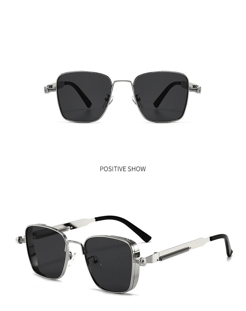New European and American retro box edging steam punk men's sunglasses