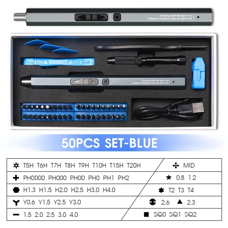 Cordless Electric Screwdriver Set 12/39/50 in 1 Precision Power Tool Magnetic Screw Driver