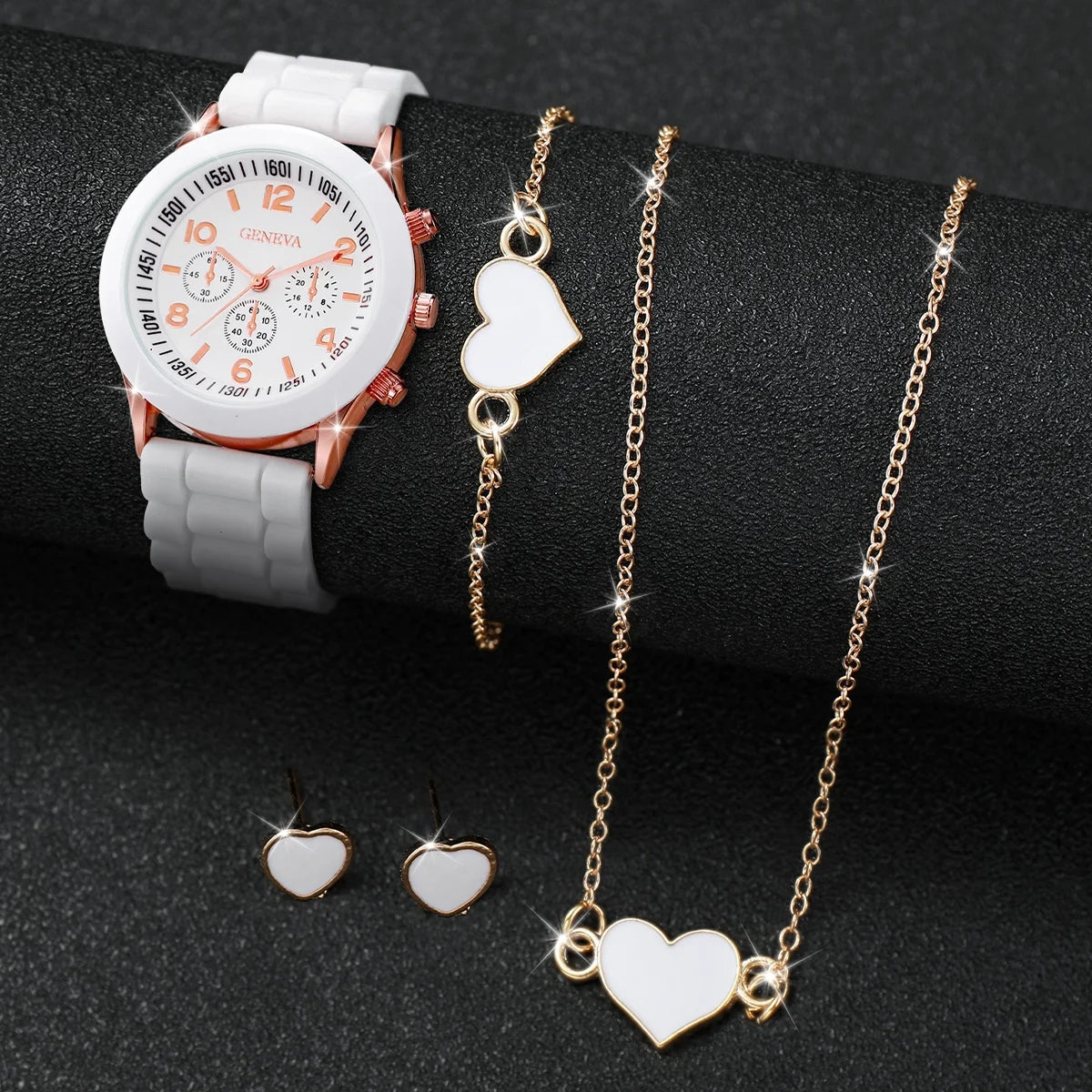 5/6PCS Women Watches Fashion Silicone Band Women Quartz Watches Gift (Without Box)