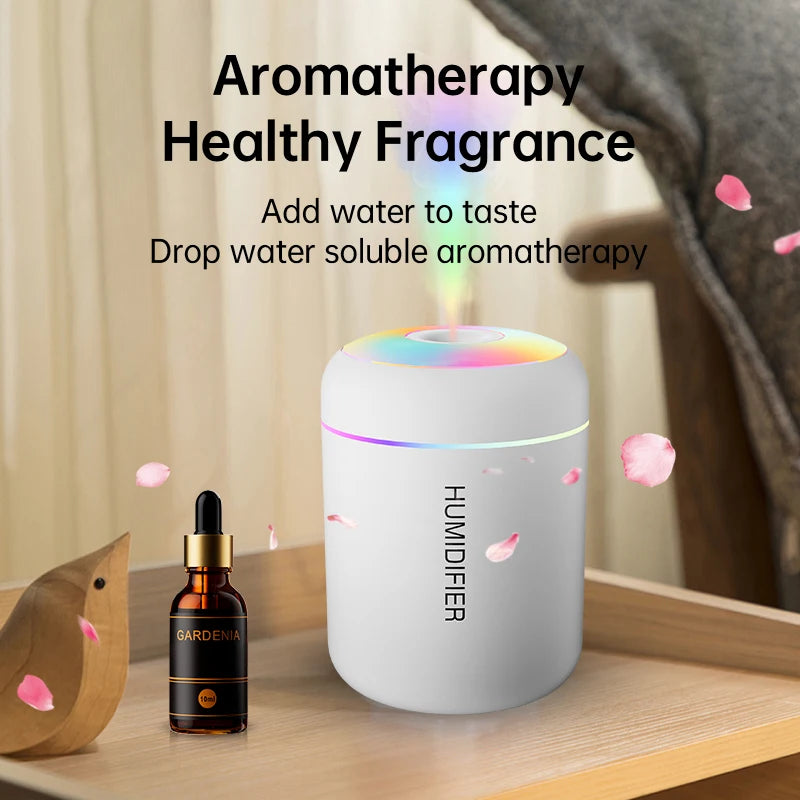180ML Mini Air Humidifier USB Electric Aroma Diffuser Maker Lights For Car Home Bedroom