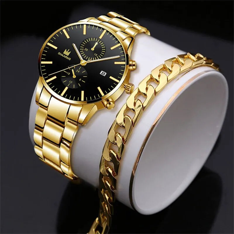 Men Fashion Quartz Watch Stainless Steel