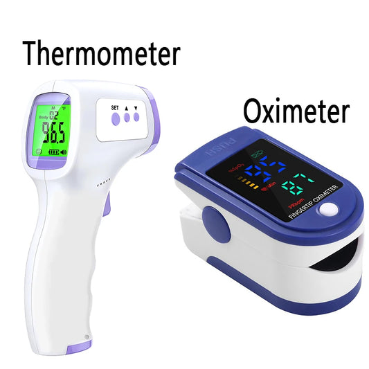 Digital Infrared Thermometer Forehead Body Non-Contact Fever Blood Oxygen