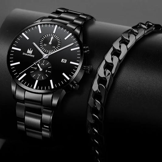 Men Fashion Quartz Watch Stainless Steel