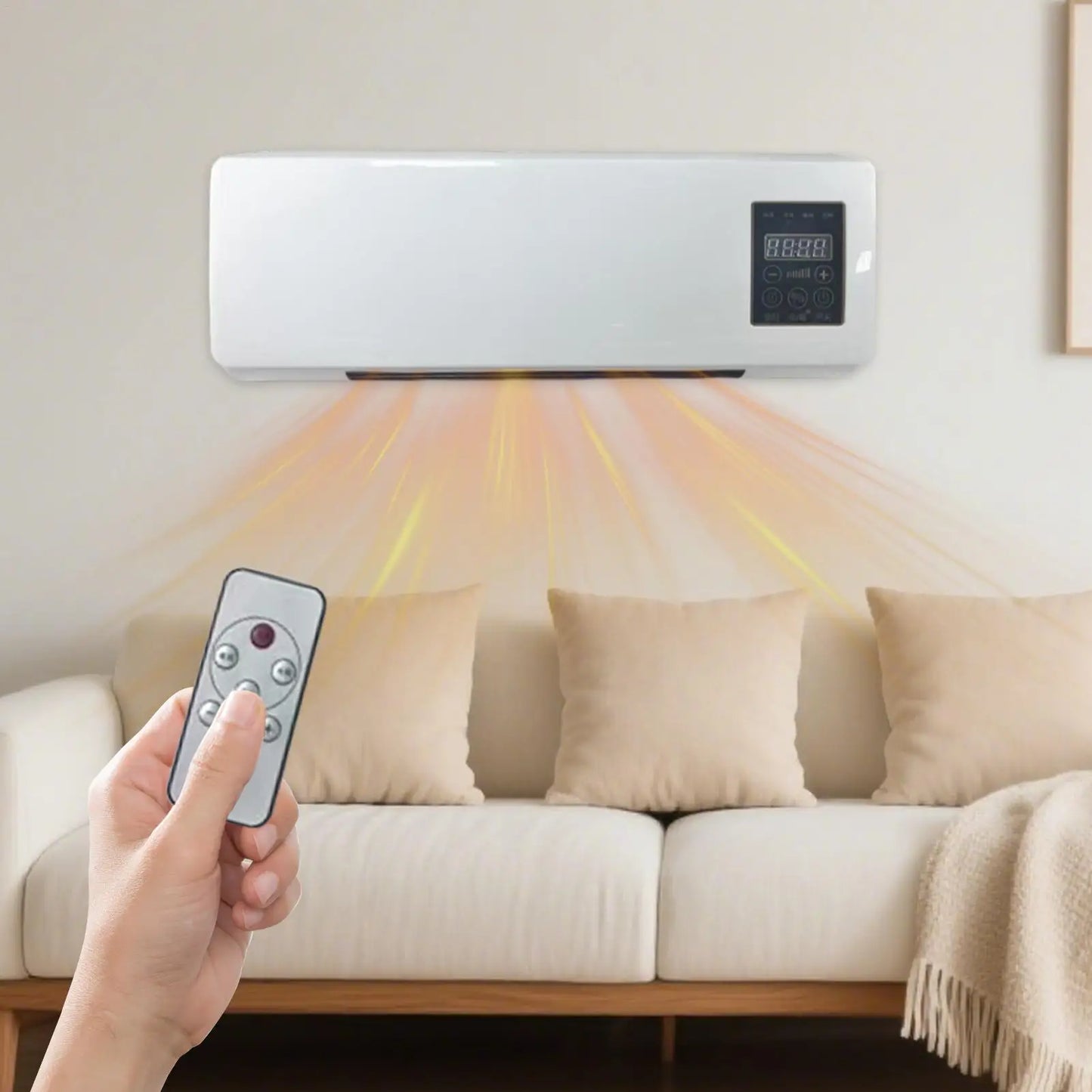 Air Conditioner Fan Wall Mounted Air Heater Remote Control Heating & Cooling Device
