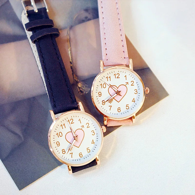 New Cute Heart-shaped Dial Watch for women