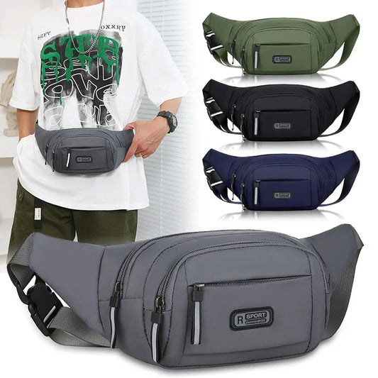 Men Canvas Fit Waistpack Mobile Fanny Waist Packs Men's Sports Outdoor Leisure Running