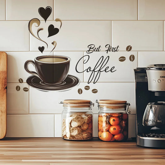 Coffee Cup Wall Sticker  Removable Wall Sticker