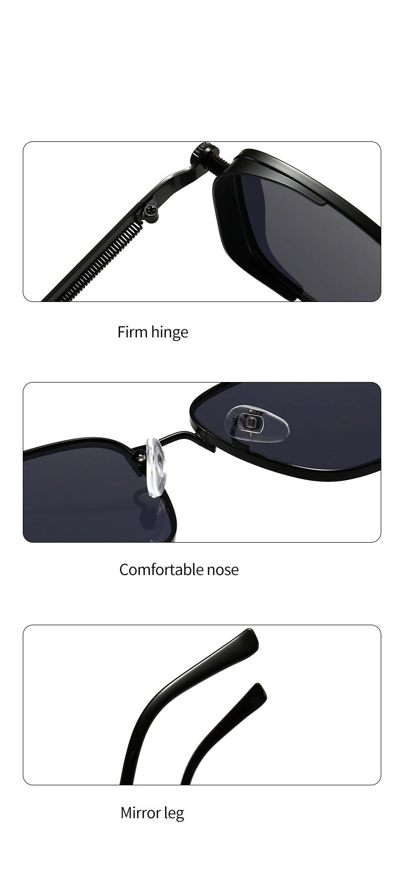 New European and American retro box edging steam punk men's sunglasses