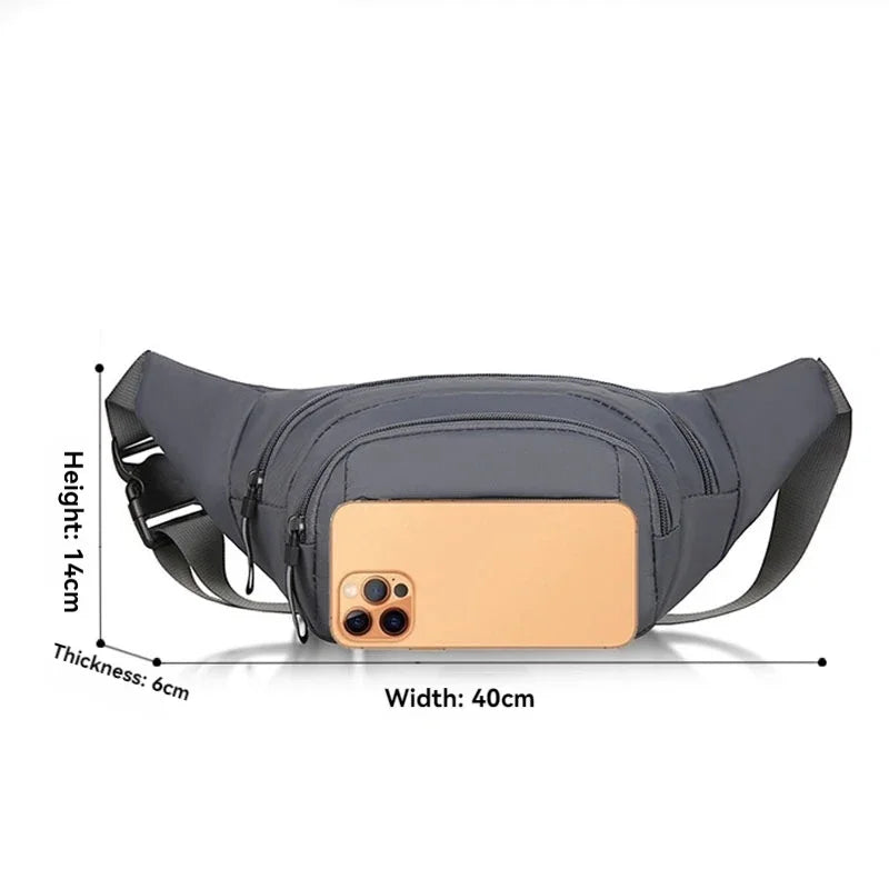 Men Canvas Fit Waistpack Mobile Fanny Waist Packs Men's Sports Outdoor Leisure Running