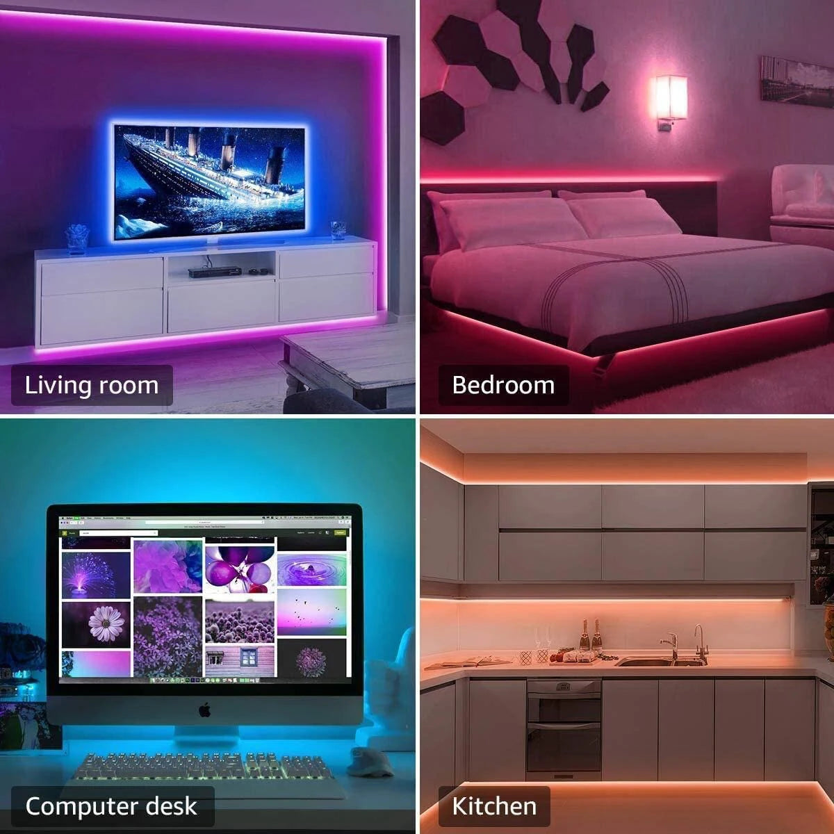 10m 20m Led Strip Lights with 44 Key Remote Control RGB Tape Led Wall Room