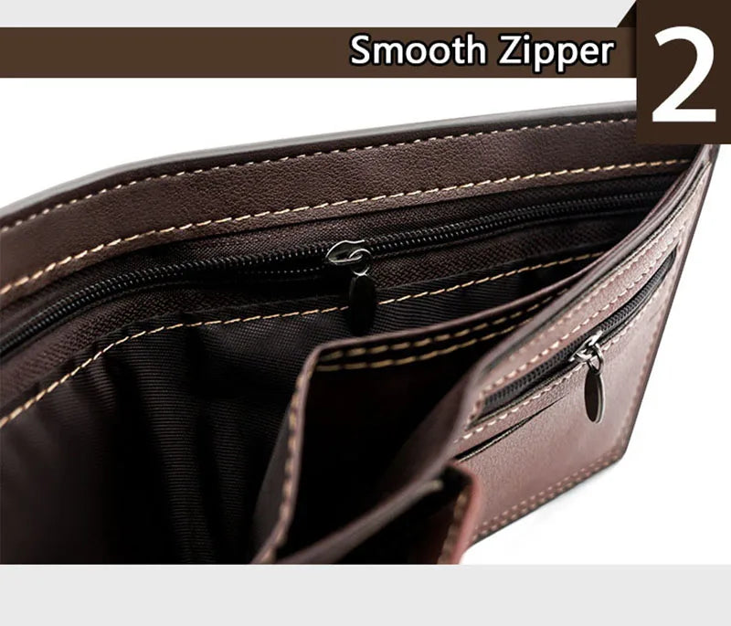 Luxury Men Wallets Zipper Male High Quality Leather Men's Wallet