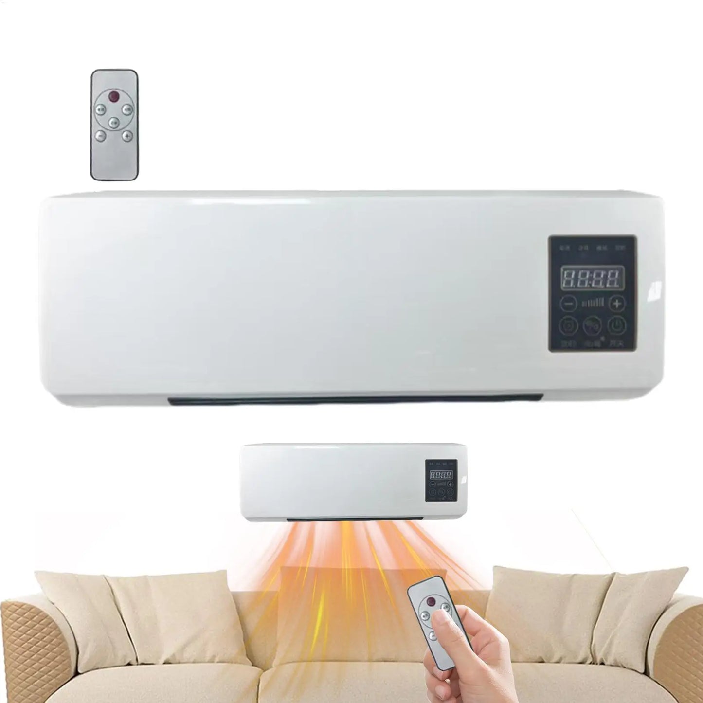 Air Conditioner Fan Wall Mounted Air Heater Remote Control Heating & Cooling Device