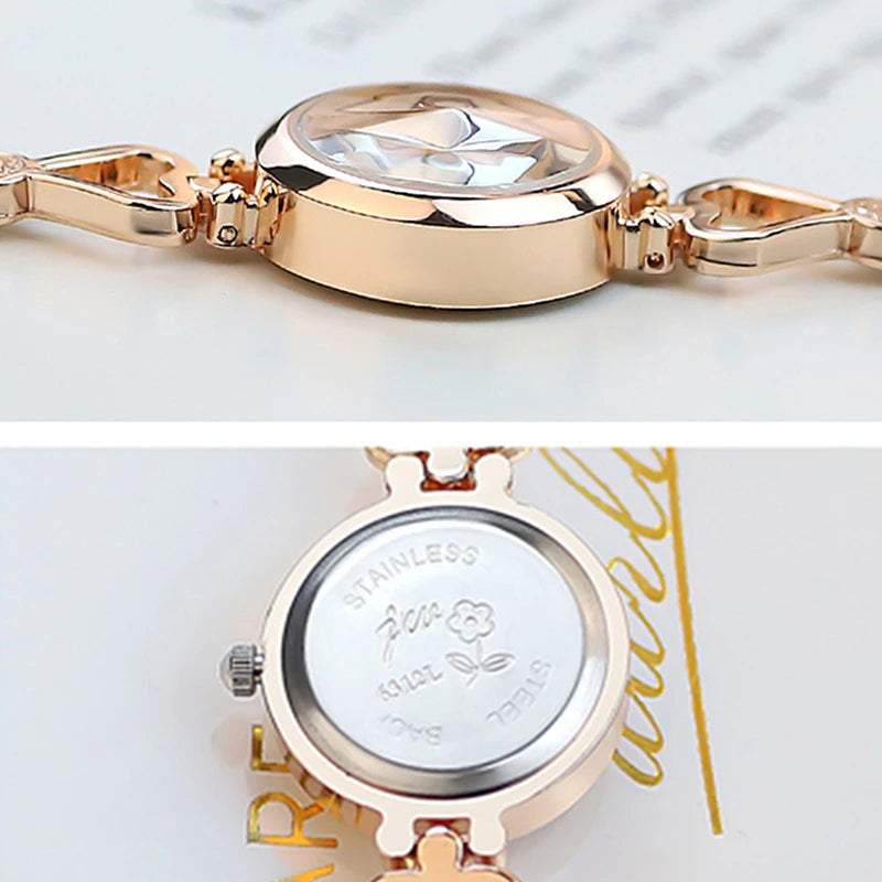 Women Bracelet Watch Exquisite Silver Rose Gold Ladies Luxury Wristwatches