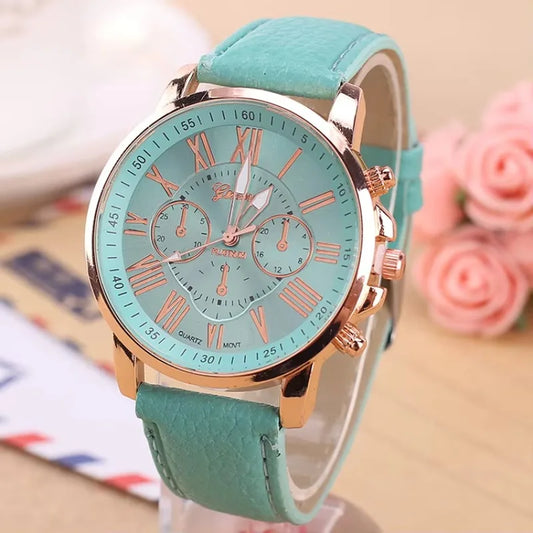 Fashionable Casual Women's Watch Geneva Double Level Belt Quartz Hand