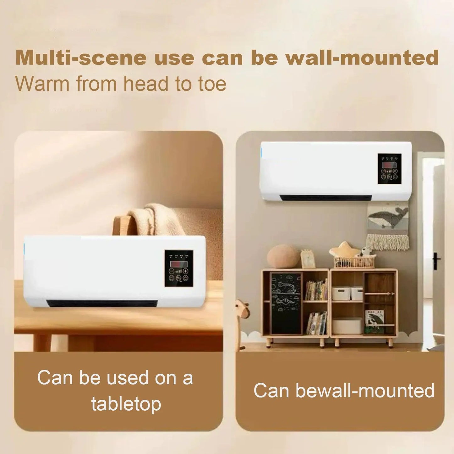 Air Conditioner Fan Wall Mounted Air Heater Remote Control Heating & Cooling Device