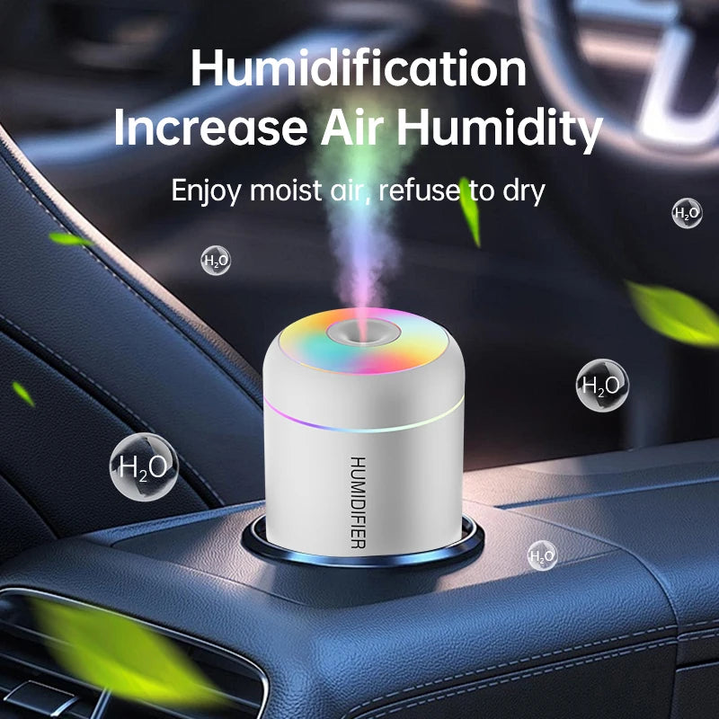 180ML Mini Air Humidifier USB Electric Aroma Diffuser Maker Lights For Car Home Bedroom