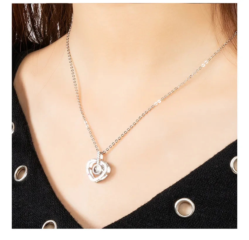 Necklace 100 Languages I Love You Necklaces For Lover Girlfriend Romantic Gifts