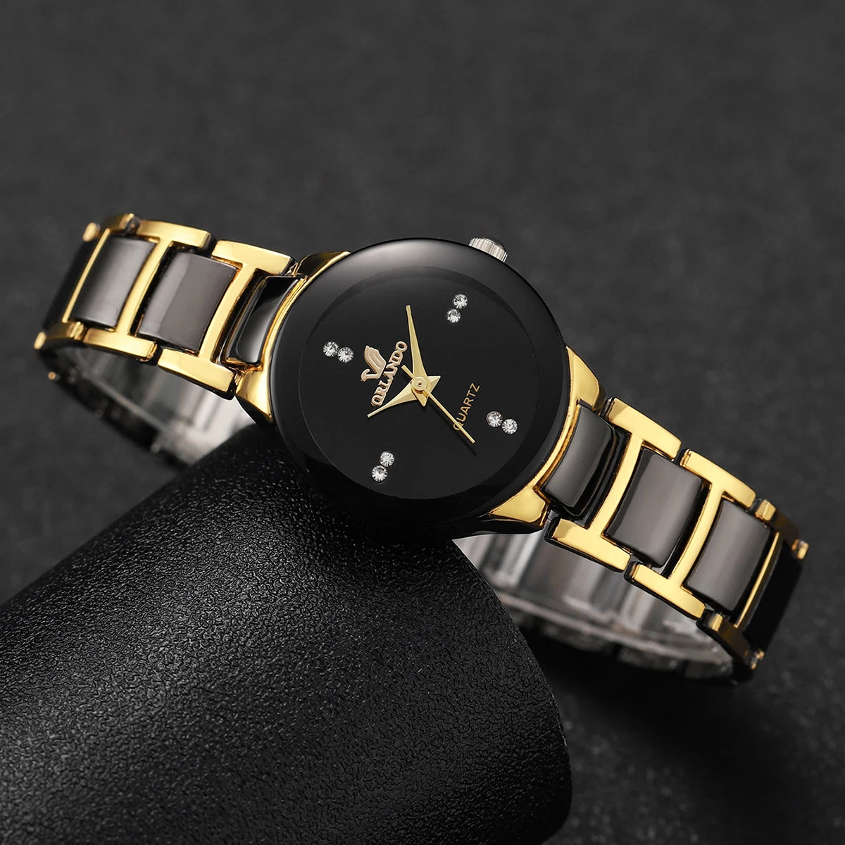 1/2PCS Couple's Watches Fashion Stainless Steel Band Men Women Analog Quartz