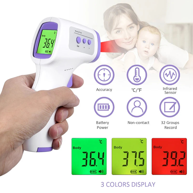 Digital Infrared Thermometer Forehead Body Non-Contact Fever Blood Oxygen