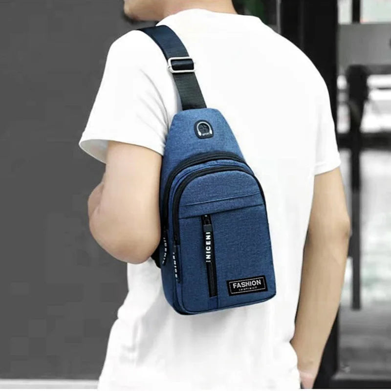2025 New Multifunctional Chest Bag Men's Fashion Trend Oxford Cloth Bag Korean Style