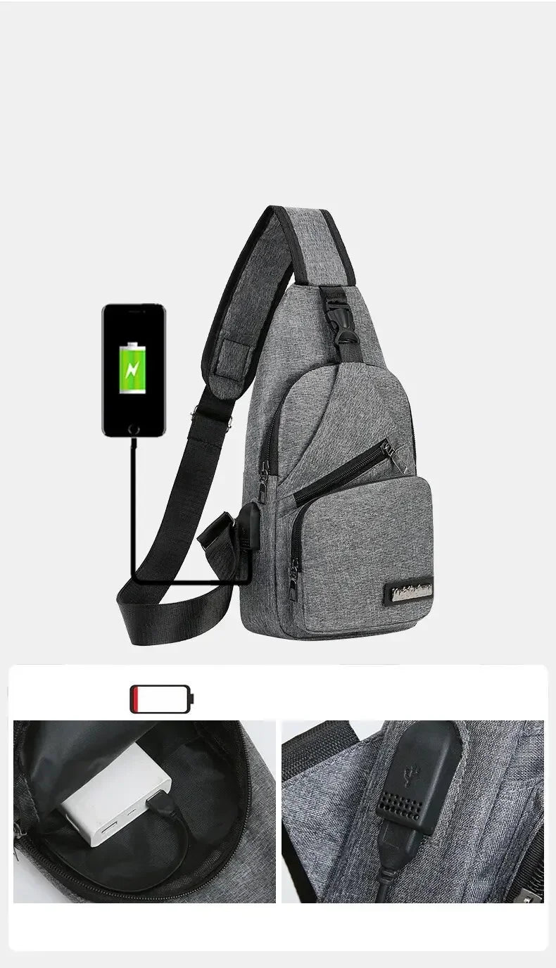Chest Small Shoulder Bag for Men Leisure Fashion