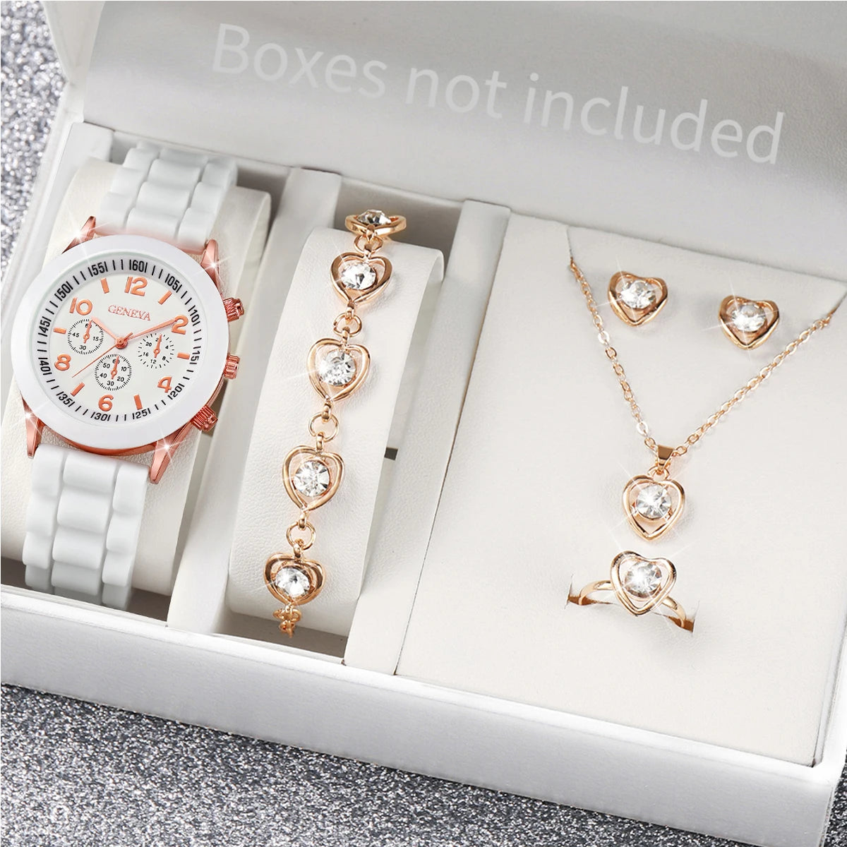 5/6PCS Women Watches Fashion Silicone Band Women Quartz Watches Gift (Without Box)