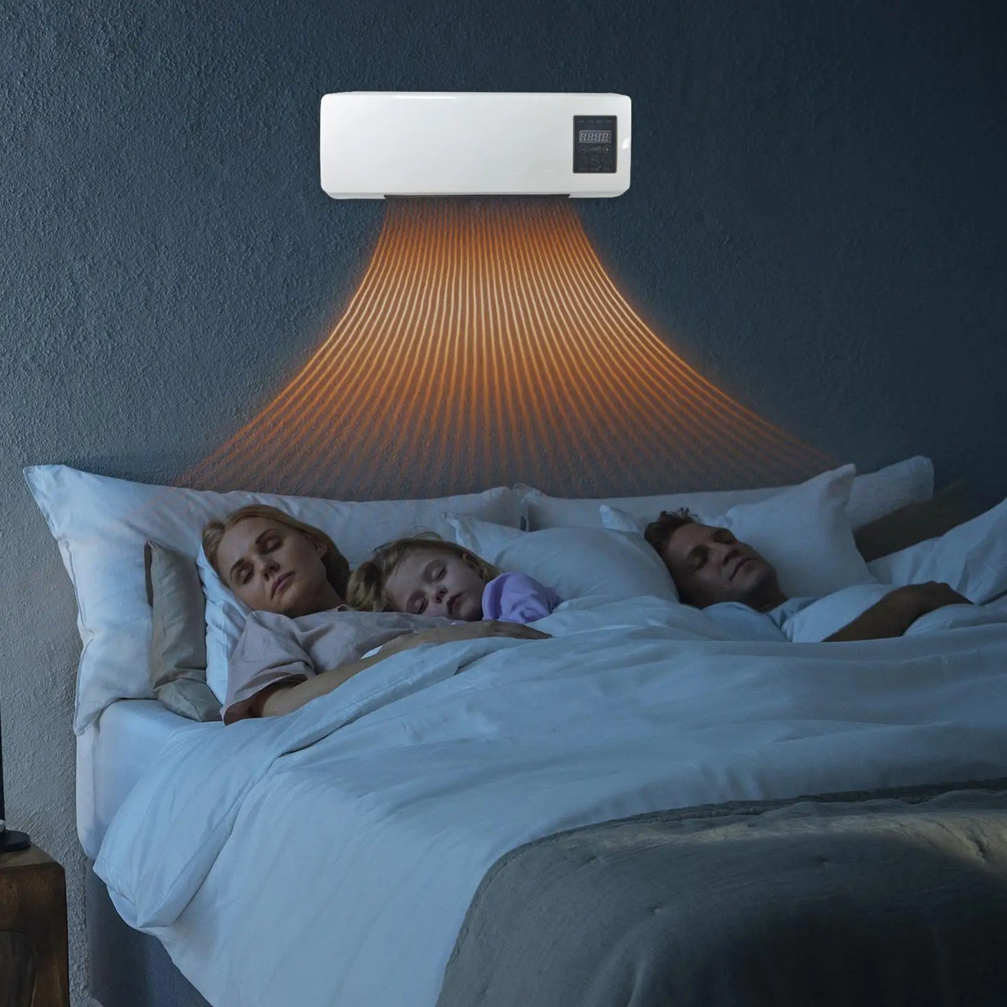 Air Conditioner Fan Wall Mounted Air Heater Remote Control Heating & Cooling Device