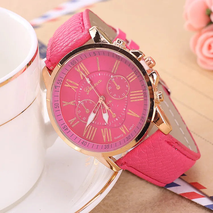 Fashionable Casual Women's Watch Geneva Double Level Belt Quartz Hand