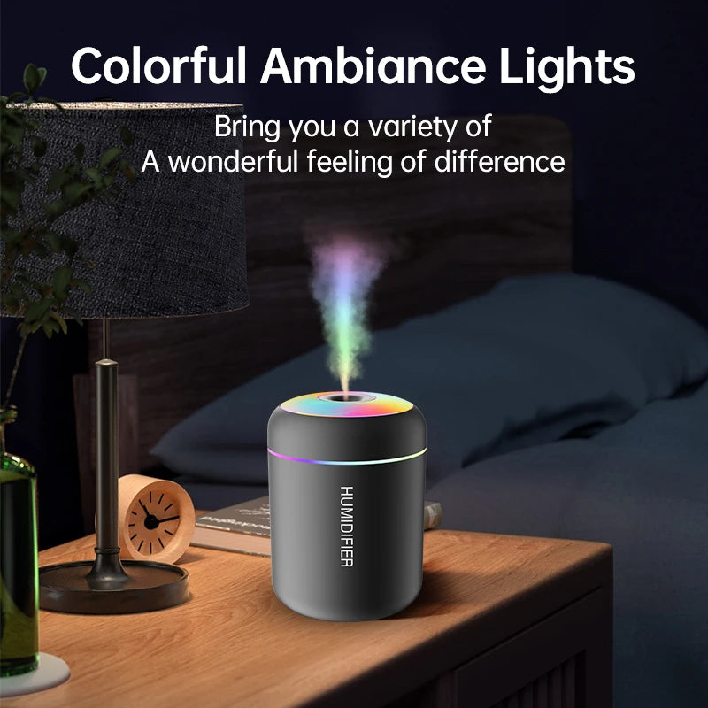 180ML Mini Air Humidifier USB Electric Aroma Diffuser Maker Lights For Car Home Bedroom