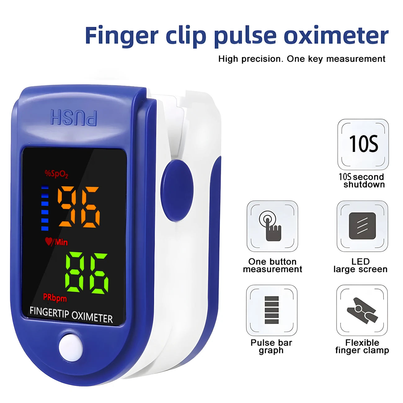Digital Infrared Thermometer Forehead Body Non-Contact Fever Blood Oxygen