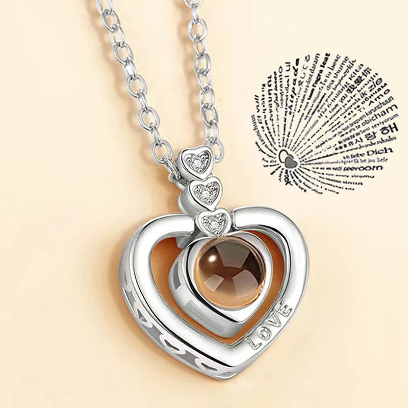 Necklace 100 Languages I Love You Necklaces For Lover Girlfriend Romantic Gifts