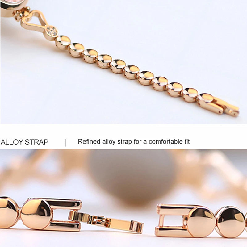 Women Bracelet Watch Exquisite Silver Rose Gold Ladies Luxury Wristwatches