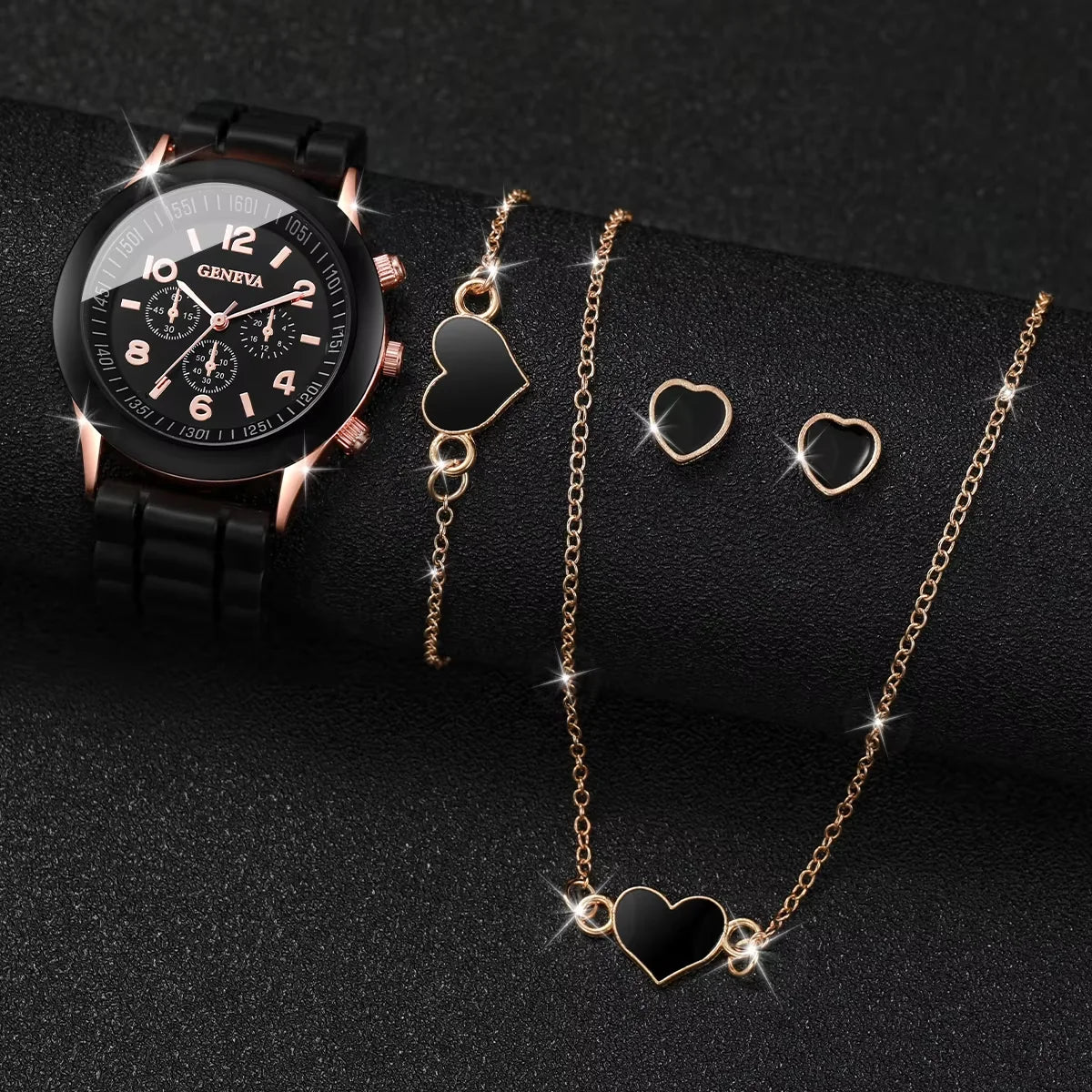 5/6PCS Women Watches Fashion Silicone Band Women Quartz Watches Gift (Without Box)