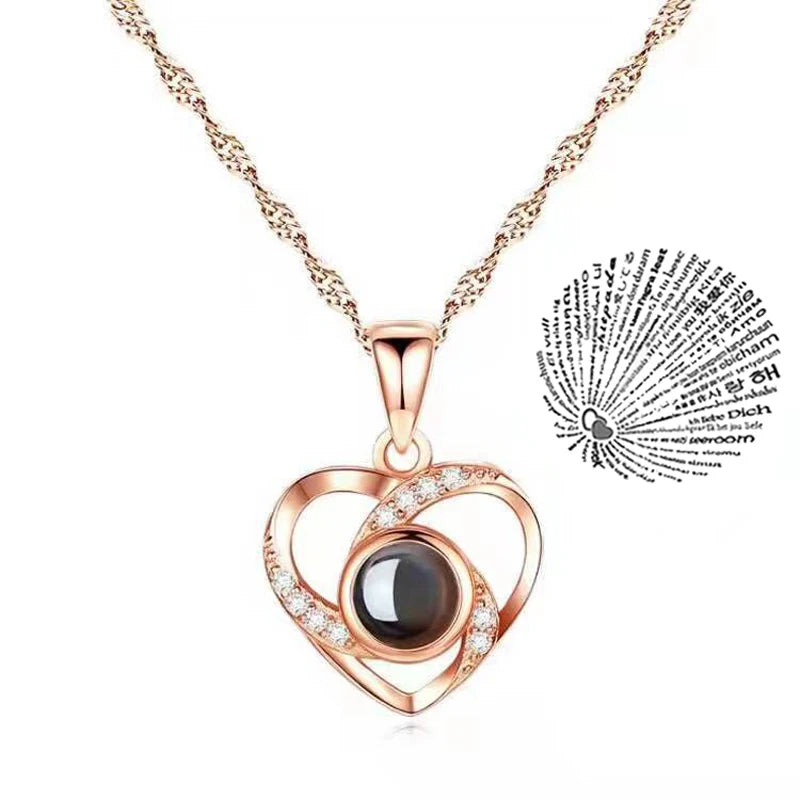 Necklace 100 Languages I Love You Necklaces For Lover Girlfriend Romantic Gifts