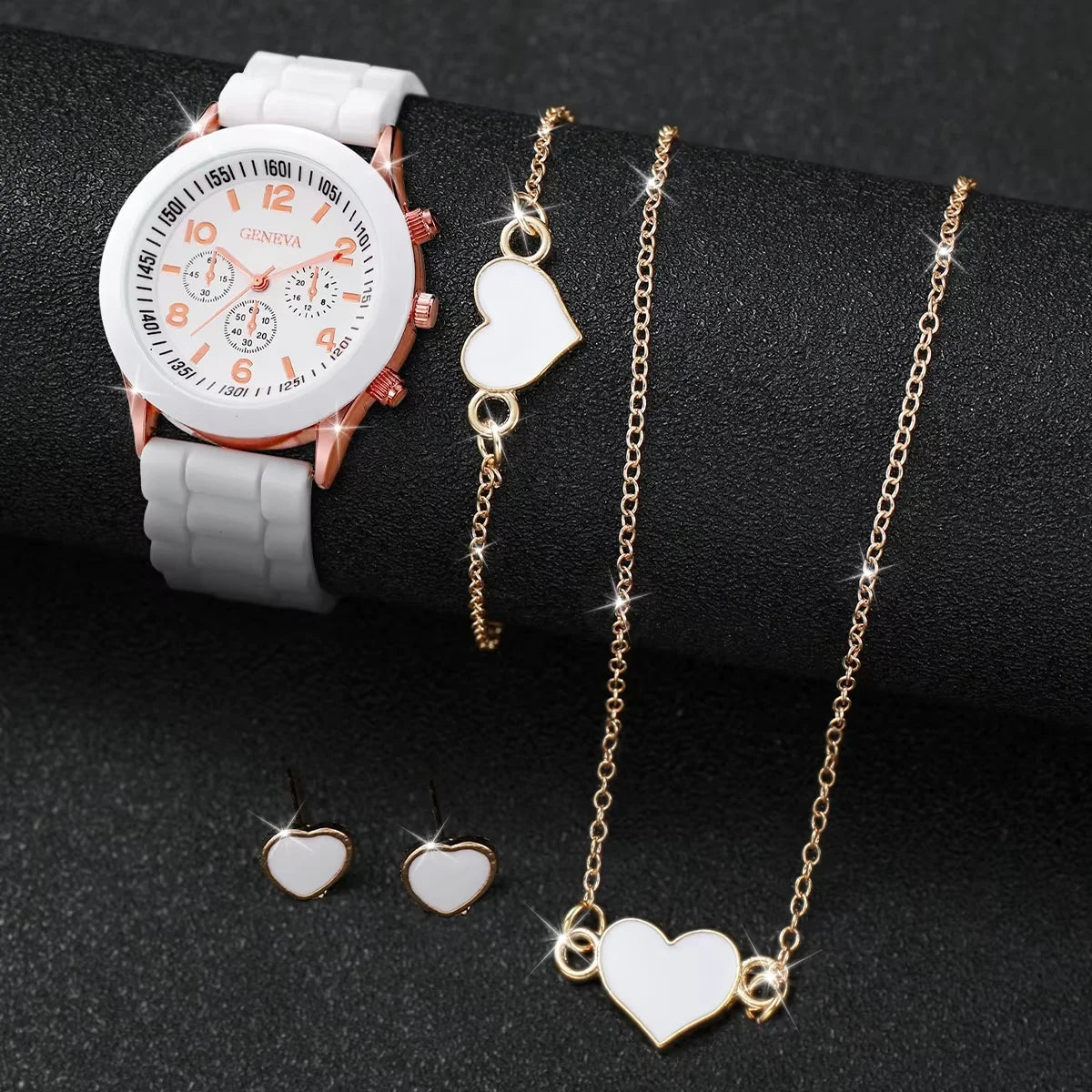 5/6PCS Women Watches Fashion Silicone Band Women Quartz Watches Gift (Without Box)