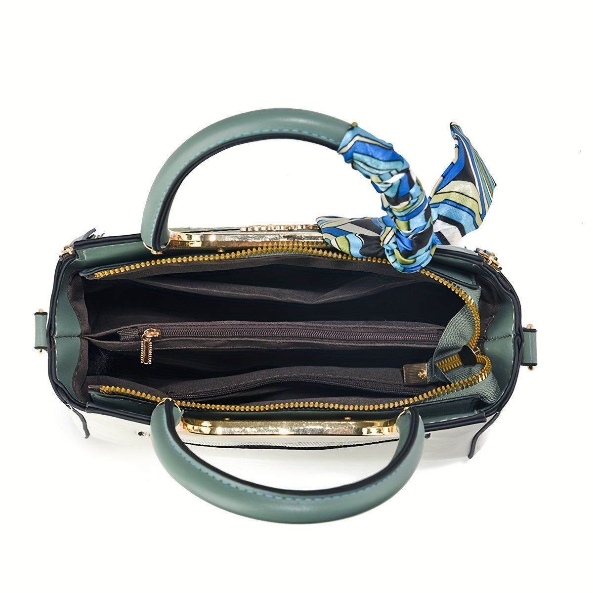 Women Colorful Handbag with Random Scarf Color Embroidered