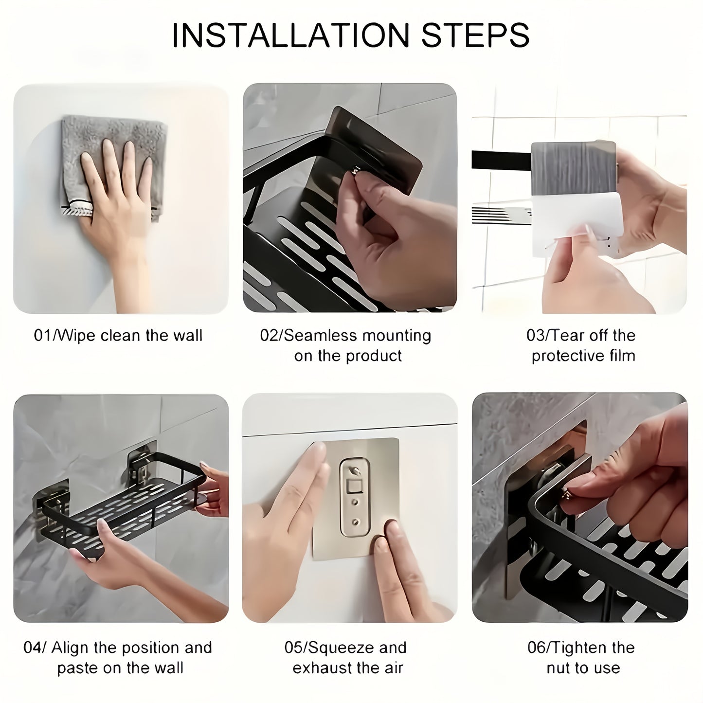 Wall-Mounted Soap Rack - No-Drill Adhesive Mount