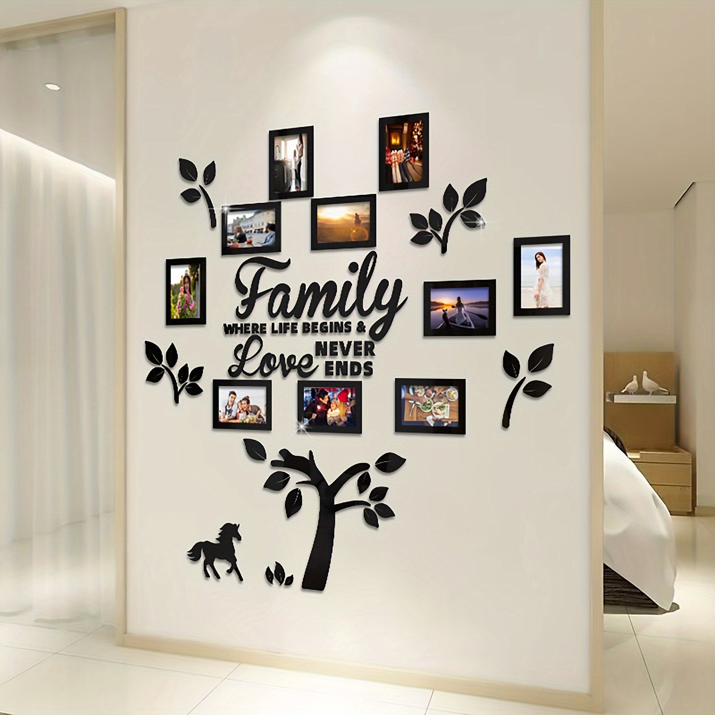 3D Photo wall Frame, Plaque College Photo Frame,Home Tree