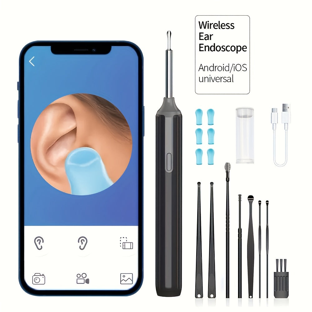 Earwax Removal Tool, 8pcs Ear Care Set, Earwax Cleaner with Camera