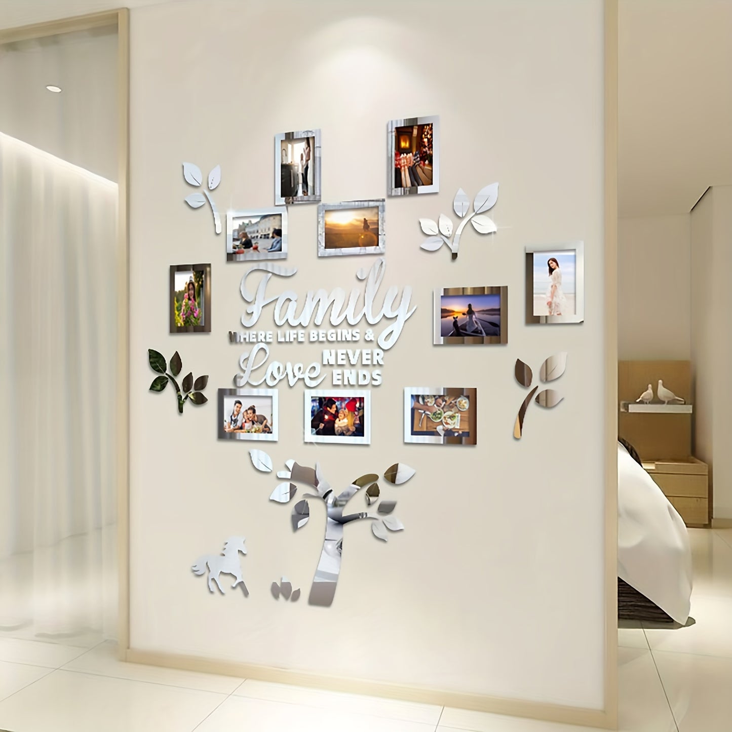 3D Photo wall Frame, Plaque College Photo Frame,Home Tree