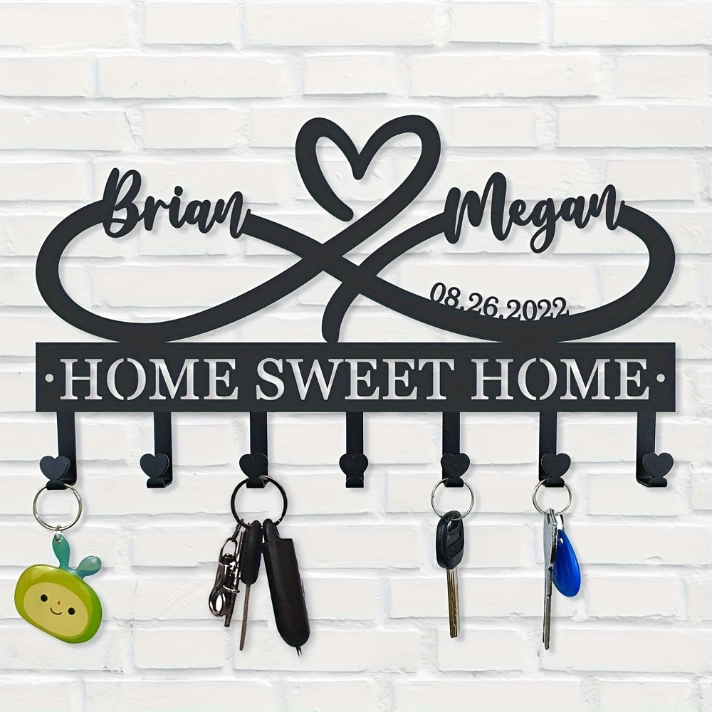 Key Holder Fashion Wall Mount with Heart-Shaped Hook 1
