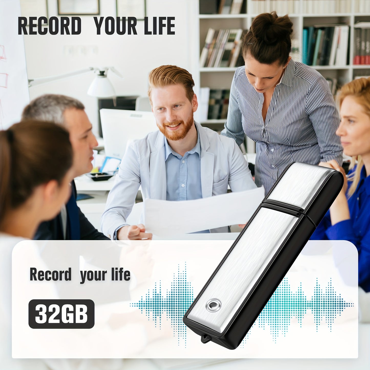 Digital Recorder, 32/16GB USB Recording Device