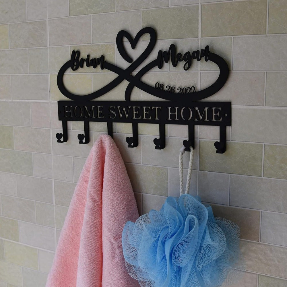 Key Holder Fashion Wall Mount with Heart-Shaped Hook 1