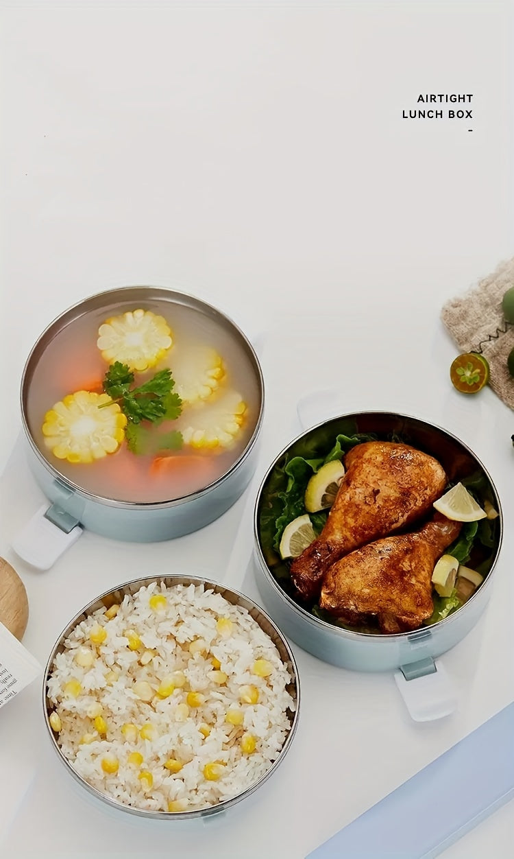 Stainless Steel Lunch Box Set Bento Box with Lid, Hand Wash 1400Ml),Back to School