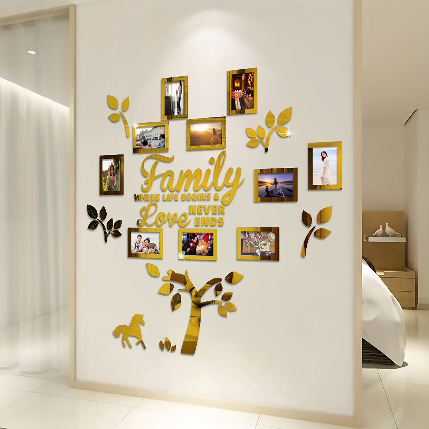 3D Photo wall Frame, Plaque College Photo Frame,Home Tree